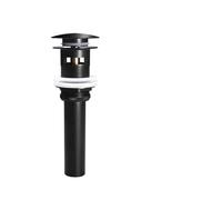 Bonde de lavabo à clapet Kit de tuyaux vidange Pop-Up for salle bains, 8 couleurs, bouchon déchets d'évier, Valve lavabo, tête d'eau, ensemble bouchons fuite, gris métallisé blanc(Black overflow)