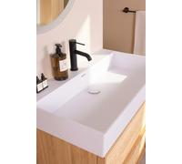 Bonde de lavabo clic-clac M33x42 TESS capot blanc avec trop plein BASS avec bague de compensation | matière corps ABS, capot résine blanche | grille anti impuretés | capot recouvrant | fût de serrage