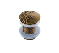Bonde de Lavabo Drain Pop-Up for lavabo de Salle de Bains, Bouchon de déchets sculpté en Laiton Antique, Waterlet clic-clac, égouttoir de vanité (Color : ZR2023-7)