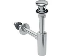 bonde de lavabo Geberit 151021211 avec siphon, bouchon de soupape externe avec commande par pression, chromé brillant