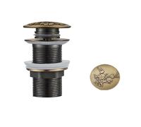 Bonde De Lavabo Pop Up Drain Button Bathroom Sink Plug Drainer Siphon Waste Stopper Wash Basin Faucet Accessory Washbasin Pipe Black Gold Rose(Antique A)