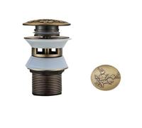Bonde De Lavabo Pop Up Drain Button Bathroom Sink Plug Drainer Siphon Waste Stopper Wash Basin Faucet Accessory Washbasin Pipe Black Gold Rose(Antique B)