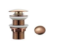 Bonde De Lavabo Pop-Up Pop Up Drain Button Bathroom Sink Plug Drainer Siphon Waste Stopper Wash Basin Faucet Accessory Washbasin Pipe Black Gold Rose Salle De Bain(Rose Gold A)