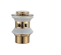 Bonde De Lavabo Pop-Up Pop Up Drain Button Bathroom Sink Plug Drainer Siphon Waste Stopper Wash Basin Faucet Accessory Washbasin Pipe Black Gold Rose Salle De Bain(Brushed Gold A)