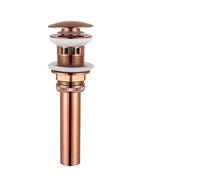 Bonde De Lavabo Salle de bains lavabo en laiton évier Pop Up Drain eau laisser vanité bouchon déchets égouttoir noir or filtre à rebond(Rose Gold)