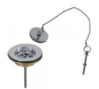 Bonde de lavabo sans trop-plein Bouchon en laiton avec chaînette - TRES 13463910