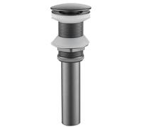 Bonde de Lavabo sans Trop Plein Gris Pistolet bonde lavabo universel Bonde à Bouton-poussoir pour Lavabo en Laiton,gris Pistolet