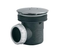 Bonde de douche à capot métal rond 90 mm pour receveur D60 sortie horizontale VALENTIN 00 566000 000 00
