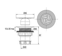 Bonde de receveur D60 + grille marguerite D85 sortie verticale - VALENTIN - 00 575100 000 00