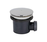 Bonde de receveur de douche sortie horizontale Tourbillon D90 dôme chromé