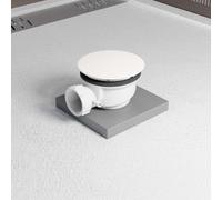 Bonde de Receveur Diamètre 90 mm - Capot blanc mat - Evacuation Horizontale