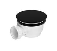 Bonde de Receveur Diamètre 90 mm - Capot Noir - Evacuation Horizontale