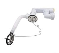 Bonde de salle de bain blanche avec tube de trop-plein, kit de vidage de baignoire pour assemblage de vidange de baignoire compatible avec trous de 48 à 58 mm, drain mural de 40 mm, PP PVC