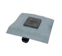 Bonde de sol pour douche italienne MARMOX RC20ACIER - A maconner - Siphon 360° vertical horizontal - 20x20cm