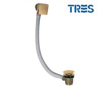 Bonde de vidage carrée clic-clac avec système de remplissage Or Mat 24K - TRES 03453440OM