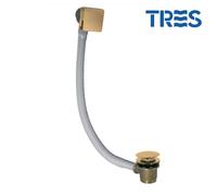 Bonde de vidage carrée clic-clac avec système de remplissage Or Mat 24K - TRES 03453440OM