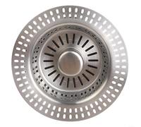 Bonde d'évier 3 en 1 en acier inoxydable avec mécanisme à ressort, conçu pour 70 tuyaux de vidange de 113 mm, convient pour cuisine et cafétéria