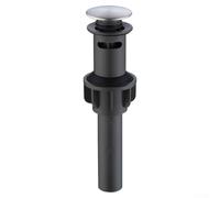 Bonde d'évier de salle de bain avec trop-plein - Bouchon pop-up chromé pour éviers, design anti-obstruction, acier inoxydable 304 et ABS épais (gris)