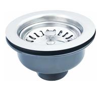 Bonde d'évier sans trop plein panier inox ø 114 mm 1½"", Acier inoxydable + ABS, Bonde + Panier