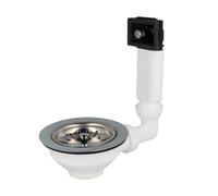 Bonde d'évier tecuro avec crépine - 114 mm de diamètre avec capacité de débordement de 38 x 64 mm