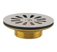 Bonde d'évier - VALENTIN - 00 351100 000 00 - Laiton - Grille inox Ø85mm - Écoulement libre Ø60mm