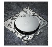 Bonde Douche 10x10 CM/15x15 CM Press-Type Siphon de Sol Pédale Type Siphon de Sol Mouned Drain Douche Carré Salle De Bains Couverture Siphon De Sol (Color : Silver 15X15)