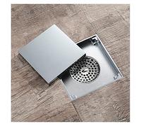 Bonde Douche,Siphon de Sol Évidération de Sol carrée 12x12cm Chrome Laiton Toilette Moderne Salle Bain Douche Tapis Cheveux Cuisine Anti Odeur Drains