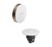 Bonde et trop-plein Hansgrohe Flexaplus 58187140, couvercle blanc brillant, bronze brossé, kit complet