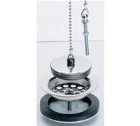 Bonde et vidage plastique pour évier grès à double paroi - Diamètre: 84 mm - Diamètre sor Blanc G