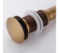 Bonde évier et lavabo Pop-up Rétro Bouchon Bonde de Lavabo Vidange Clic-clac sans Trop-Plein en Laiton Bronzé Universel Valve Draineur d’Evier Vasque Siphon sans Trou de Débordement Poli- sans Trop-Pl