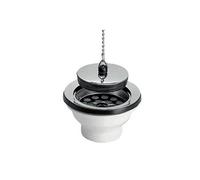 Bonde évier PVC avec grille inox + bouchon