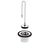 Bonde évier PVC avec grille inox + bouchon Ø70