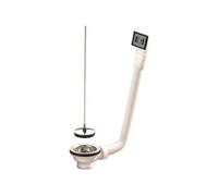 Bonde évier PVC avec grille inox + bouchon et avec trop-plein