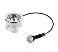 Bonde excentrique avec commande rotative - vidage vers le bas avec raccord (2,5 cm) - pour trop-plein - 8,9 cm