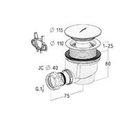 Bonde horizontale pour receveur Ø 90 mm