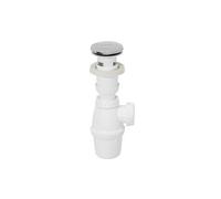 Bonde lavabo Quick-Clac chromé sans trop-plein avec siphon NF