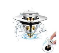 Bonde Lavabo Universel 1Pièces 32-42mm Bouchon Lavabo Universel Plein Universel Filtre de Vidange Anti-Bloqué Bonde de Lavabo Universelle Bouchon Lavabo Salle de Bain pour Baignoire, Cuisine, Lavabo