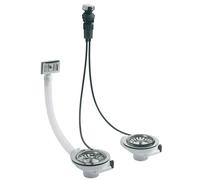Bonde de vidage automatique D90mm pour évier double cuve - VALENTIN - 00 438000 000 00 G