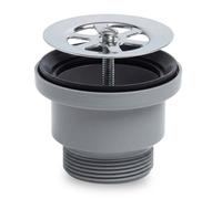 Bonde pour évier 60 mm sortie 40x49, grille inox 70 MM