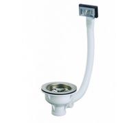 Valentin – Bonde pour évier avec filtre et trop-plein en acier inoxydable 90 mm