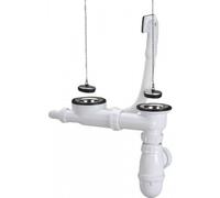 Bonde pour évier deux bacs en inox avec trop plein - C5911 NICOLL