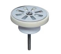 Wirquin 30724255 Bonde de lavabo en plastique avec grille plate en inox, gris