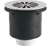 Bonde siphoïde plastique VALENTIN - Ø90mm - grille inox - sortie verticale