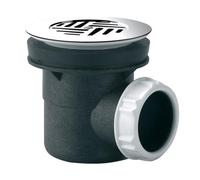 Grille de vidange de douche Valentin noir/chromée 60mm