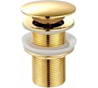 Bonde universelle lavabo - Valve pop-up Click Clack - Laiton inox doré