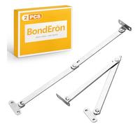 BondEron Lot de 2 supports de clapets entièrement en métal, blocage et rabat réglable de 0 à 180 °, charnière et ferrure de rabat, support de couvercle, limiteur d'ouverture
