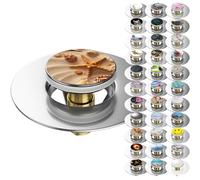 Bondes de lavabo Pop-up Sanilo | Beaucoup de Jolies bondes Pop-up universelles avec Motif | bonde et Siphon (Sanibel)