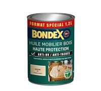 Bondex 441376 Huile Mobilier Bois - Haute Protection - Imperméabilisante et Nourrissante - Incolore - 1,2 litre