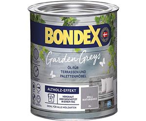Bondex Garden Greys Huile gris clair 0,75 l pour 13 m² | Effet bois recyclé | Souligne le grain naturel du bois | Grisit et protège | Brillant satiné | Huile pour bois