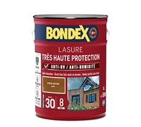 BONDEX - Lasure 2 en 1 Très Haute Protection 8 Ans - Extérieur - Anti-UV/Humidité - Application facile - Séchage rapide - Idéal pour rénover et protéger - Satin - 5L - Chêne Moyen